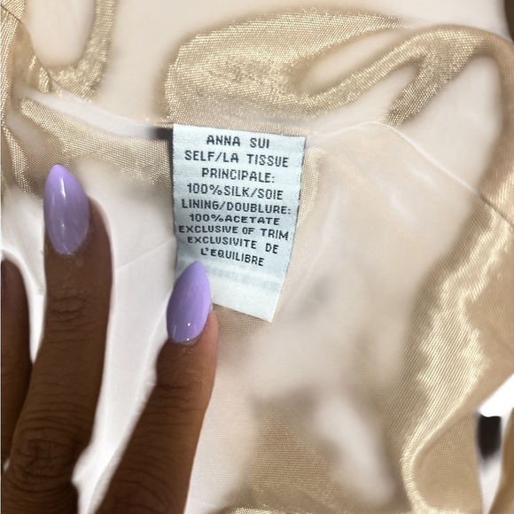 Anna Sui 100% Silk Pleated Ombre Cocktail Dress Size 0 – Yellow/Brown/Pink - Picture 6 of 6